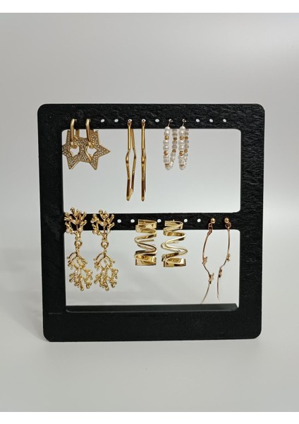 Şık Siyah Küpe Organizer Standı, Düzenli ve Kullanışlı Tasarım. fırsatları