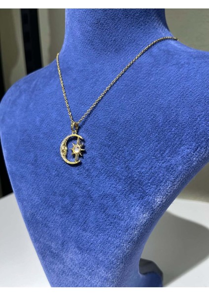 Elvimas Paslanmaz Çelik Gold Güneş Ay Kolye fiyatları