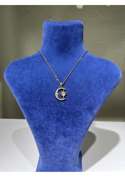 Elvimas Paslanmaz Çelik Gold Güneş Ay Kolye modelleri