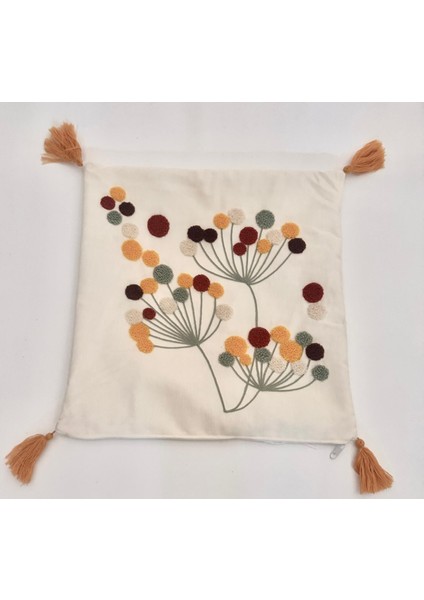 Kırlent Kılfı Keten Kumaş Üzerine Nakış 42X42