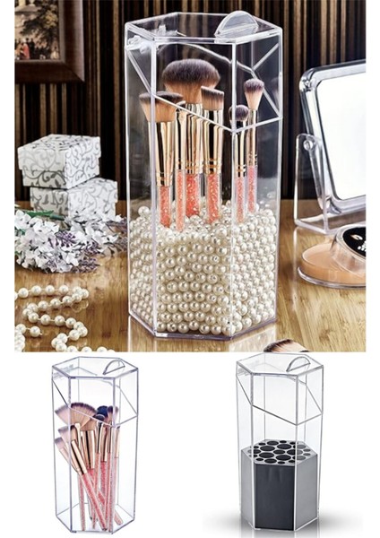 Kapaklı ve Bölmeli Fırça Saklama Kutusu, Toz Koruma, Pratik Düzen Sağlar. fiyatları