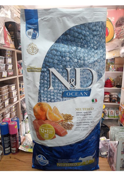 Ocean Düşük Tahıllı Somonlu ve Portakallı Kısırlaştırılmış Kedi Maması 10KG