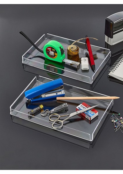 2'li Makyaj Organizer Sunum Tepsisi Şık ve Pratik Düzen Sağlayıcı