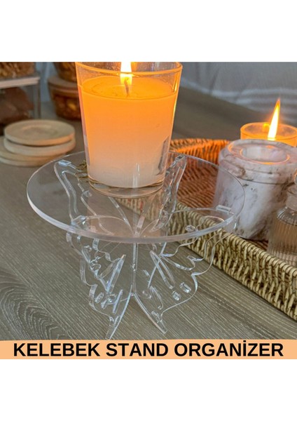 Şık Kelebek Sergi Standı, Pleksi Organizer, Takı ve Makyaj Aksesuarı