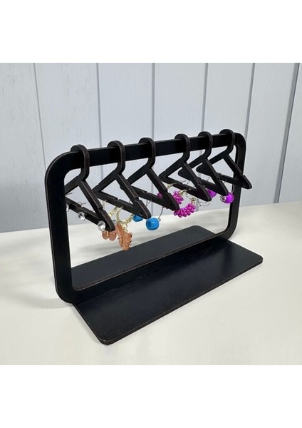 Siyah Ahşap Askı Küpe Organizeri, Şık ve Pratik Takı Düzenleyici