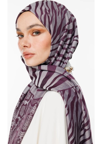 Riad Desen Çift Taraflı Şal Mor-Gri fiyatları