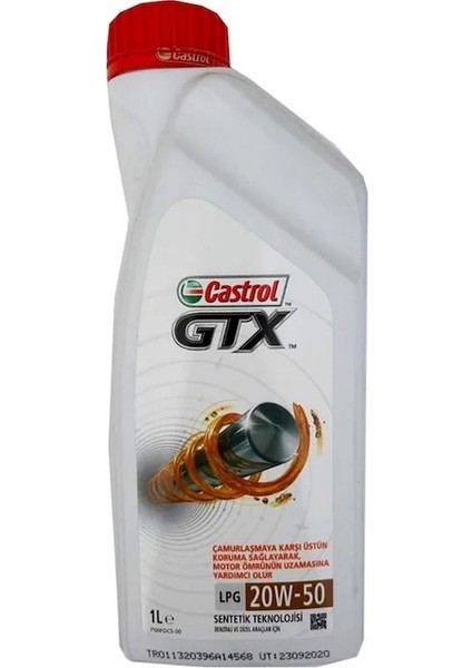 Gtx Lpg 20W50 1 Lt Motor Yağı