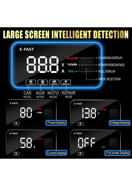 E-Hızlı Araç Akü Şarj Cihazları 12V / 6A Tam Otomatik Akü Şarj Cihazları Bakım 3 Aşamalı Taşınabilir Damlama Şarj Cihazları Pil Desulfator Araba Motosiklet Aküleri (Yurt Dışından) fiyatları