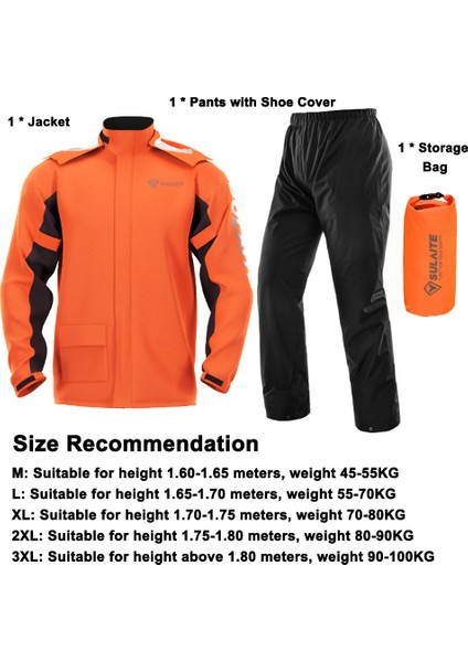 Sulaıte Motosiklet Yağmur Dişli Takım Elbise Hafif Sürme Yağmurluk Seti Su Geçirmez Nefes Ceket ve Pantolon Ayakkabı Kapağı ile Erkekler Kadınlar Için (Yurt Dışından) modelleri