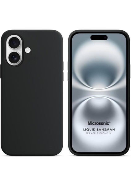 iPhone 16 Kılıf Liquid Lansman Silikon Siyah [iphone 16 ile Uyumlu Kılıf - Siyah]