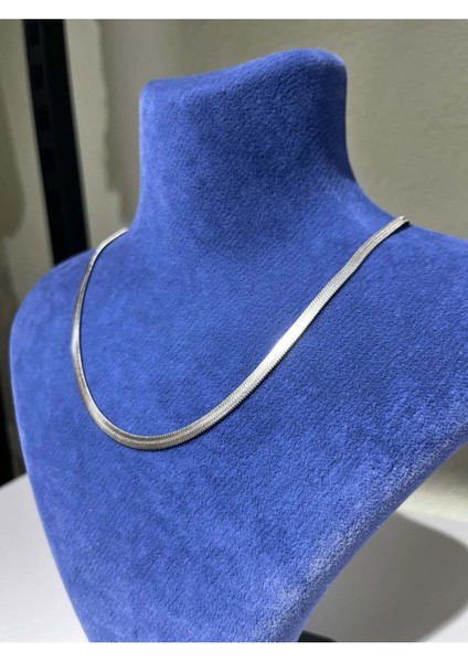 Elvimas Paslanmaz Çelik Italyan Zincir Silver Yılan Kolye