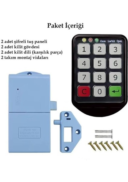 PM-26724 Tuş Şifreli Siyah Çekmece Dolap Kilidi (2'li Paket) fırsatları