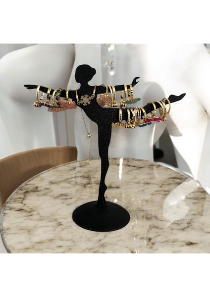 Şık Siyah Balerin Takı Standı, Düzenli ve Estetik Saklama Çözümü modelleri