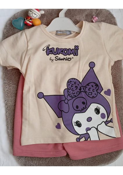 Is Berceste Kuromi Kız Çocuk Şort Alt Üst Takımı