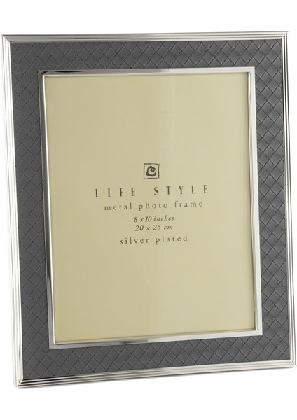 Gri Gümüş Deri Çerçeve 20X25CM