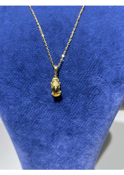 Elvimas Paslanmaz Çelik Fatma Ana Eli Gold Kolye modelleri