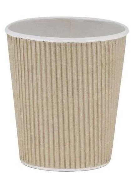 Ripple Double Wall Kraft Karton Bardak 9 Oz - 25 Adet