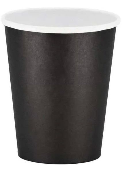 8 Oz Siyah Karton Bardak (Ekstra Kalın) - 50 Adet