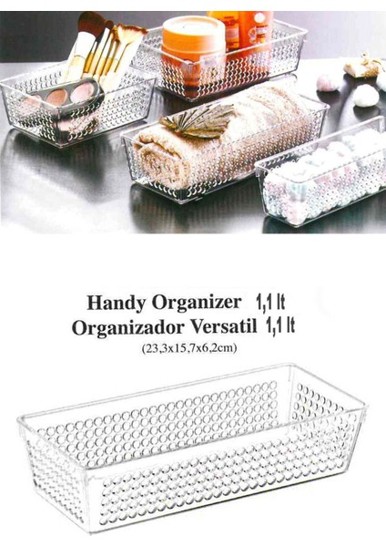 Şeffaf Çok Renkli Banyo Mutfak Dolap Içi Organizer 1,1l Bpa Free