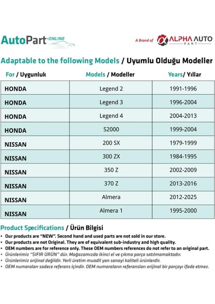 Honda, Nissan, Toyota, Mitsubishi Için Davlumbaz ve Çamurluk Klipsi fırsatları