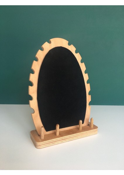 Şık Ahşap Oval Takı Organizeri Stand Kolye Bileklik Yüzük Düzenleyici Siyah modelleri