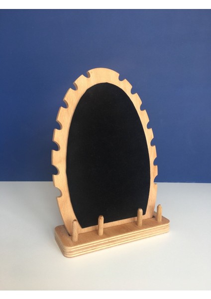 Şık Ahşap Oval Takı Organizeri Stand Kolye Bileklik Yüzük Düzenleyici Siyah fırsatları