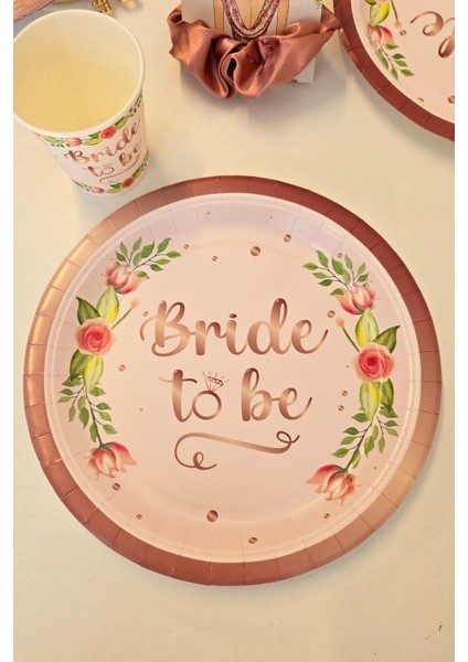 Bride To Be Karton Tabak Bardak Seti 8 Li Paket Bride Parti Masa Süsleme Tabak Bardak Seti fiyatları