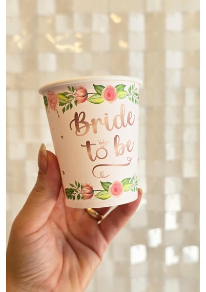 Bride To Be Karton Tabak Bardak Seti 8 Li Paket Bride Parti Masa Süsleme Tabak Bardak Seti modelleri
