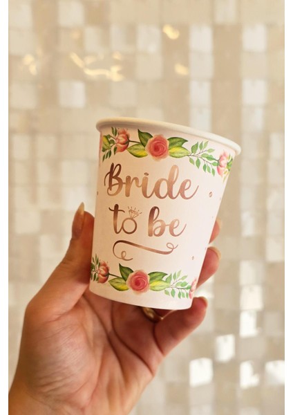 Bride To Be Karton Tabak Bardak Seti 8 Li Paket Bride Parti Masa Süsleme Tabak Bardak Seti fırsatları