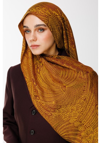 Mayra Desen Çift Taraflı Şal Mürdüm-Sarı fiyatları