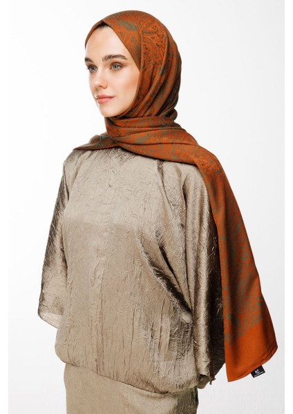 Velora Desen Çift Taraflı Şal Tarçın-Zümrüt fiyatları