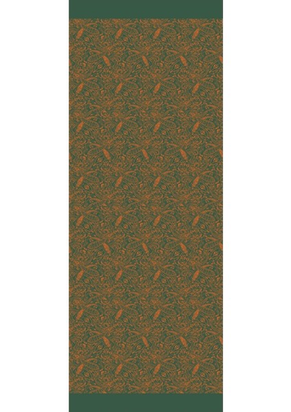 Velora Desen Çift Taraflı Şal Tarçın-Zümrüt