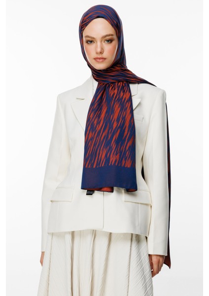 Selis Desen Çift Taraflı Şal Lacivert-Soğan Kabuğu modelleri