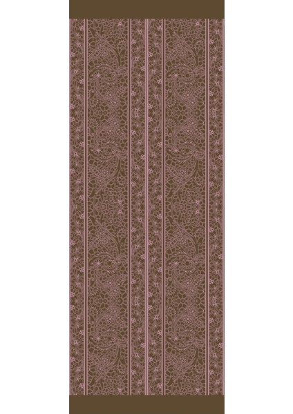 Lavin Desen Çift Taraflı Şal Koyu Haki-Koyu Gül Kurusu