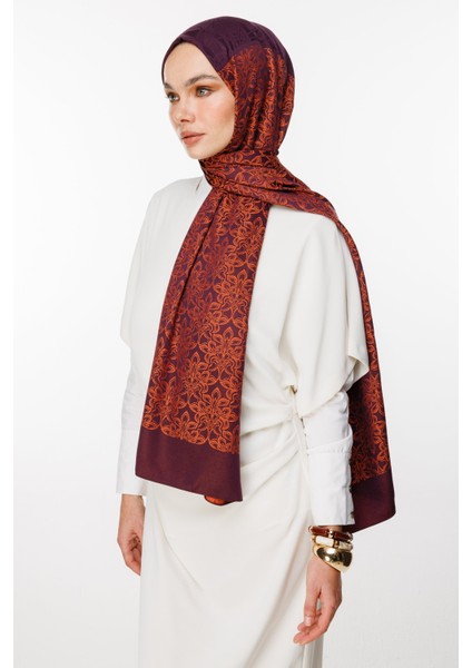 Nora Desen Çift Taraflı Şal Mor-Turuncu fiyatları