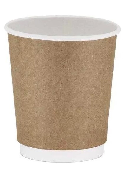 Double Wall Kraft Karton Bardak 8 Oz - 25 Adet