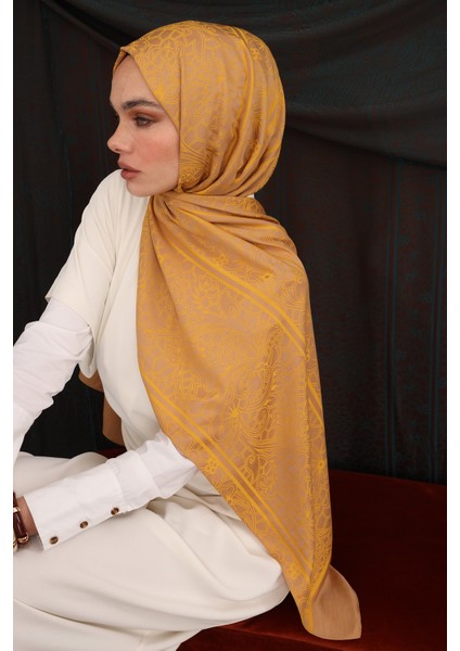 Lavin Desen Çift Taraflı Şal Vizon-Hardal fırsatları