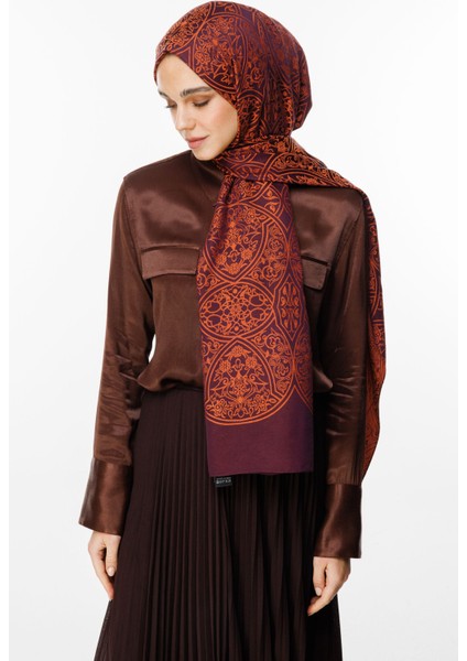 Morocco Desen Çift Taraflı Şal Mor-Turuncu fiyatları