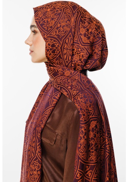 Morocco Desen Çift Taraflı Şal Mor-Turuncu fırsatları