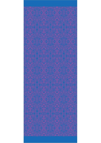 Morocco Desen Çift Taraflı Şal Petrol Mavisi-Fuşya