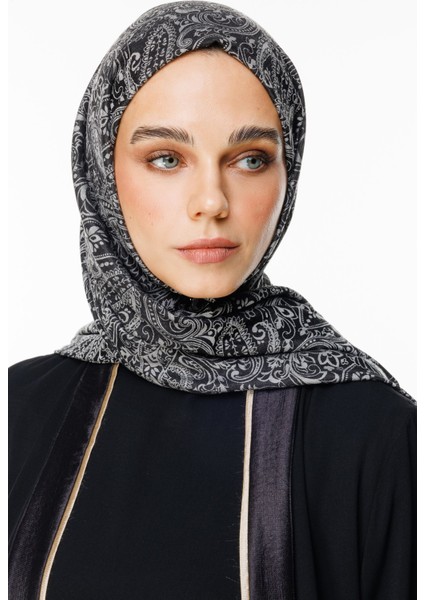 Velora Desen Çift Taraflı Şal Siyah-Siyah modelleri