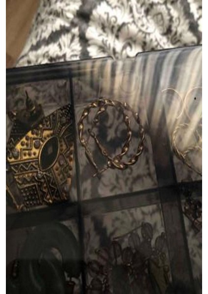 Füme 18 Bölmeli Takı ve Dikiş Kutusu, Organizatör, Kapaklı, Bej, Çok Amaçlı Set