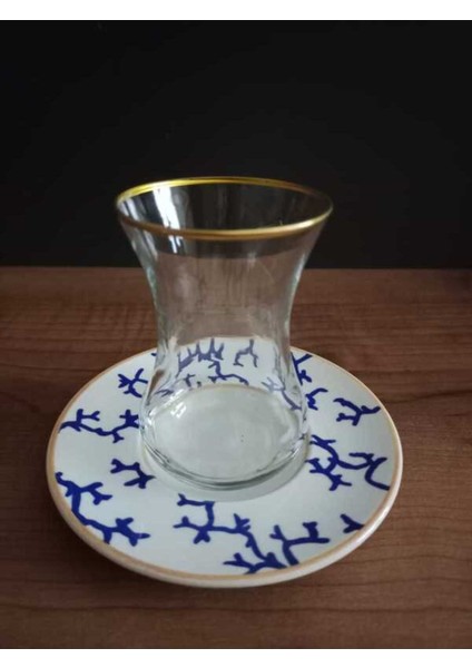 Şık 6'lı Desenli Çay Takımı Beyaz, Zarif ve Kaliteli Tasarım