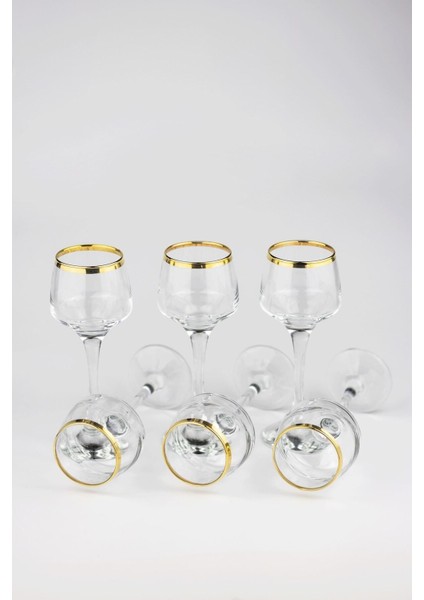 Şık 6’lı Altın Detaylı Kahve Yanısı Bardak Seti