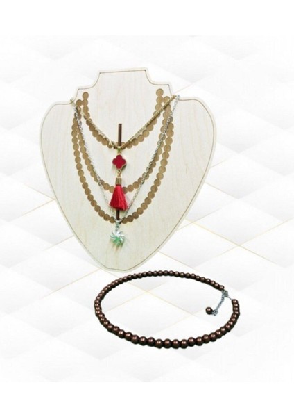 Bej Renkli Kolye ve Bileklik Standı, Şık ve Kullanışlı Takı Organizeri fırsatları