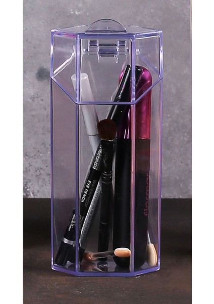 Şeffaf Kapaklı Hijyenik Makyaj ve Kozmetik Organizer, Mor Renkli, Kompakt ve Kullanışlı fiyatları