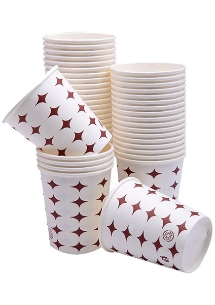 Karton Bardak Yıldız Desenli 7 Oz (50 Li Paket)