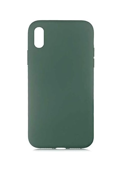 Aksesuar iphone Xr (6.1) Inç Içi Kadife Lansman Silikon Kılıf Şok Emici Full Kasa Koruma Sağlayan Kılıf -Silicone Case Compatible With iPhone Xr Gel Rubber Full Body Protection Cover Case (Yeşil)