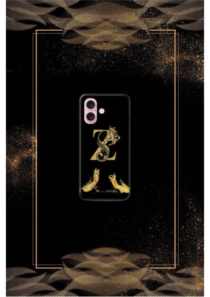 Siyah Desenli Gold B Harfi Ip 16 Uyumlu