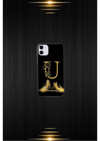 Siyah Desenli Gold B Harfi Ip 12
